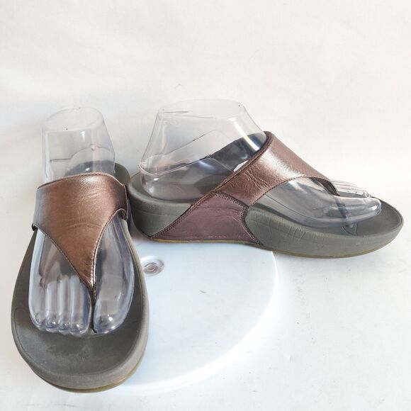 Fitflop Lulu Toning Toe-Post Summer Sandals Womens Size 7 EU 38 Rose Gold - Picture 6 of 6